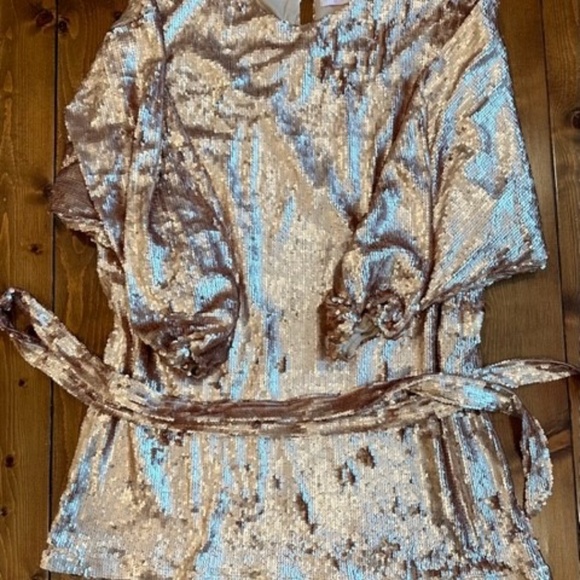 Pink Lilly Rose Gold Mini Sequin. Dress - Picture 3 of 5